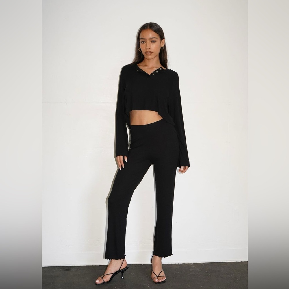 NWT LNA Bexley Marrow Rib Pant - Black XS